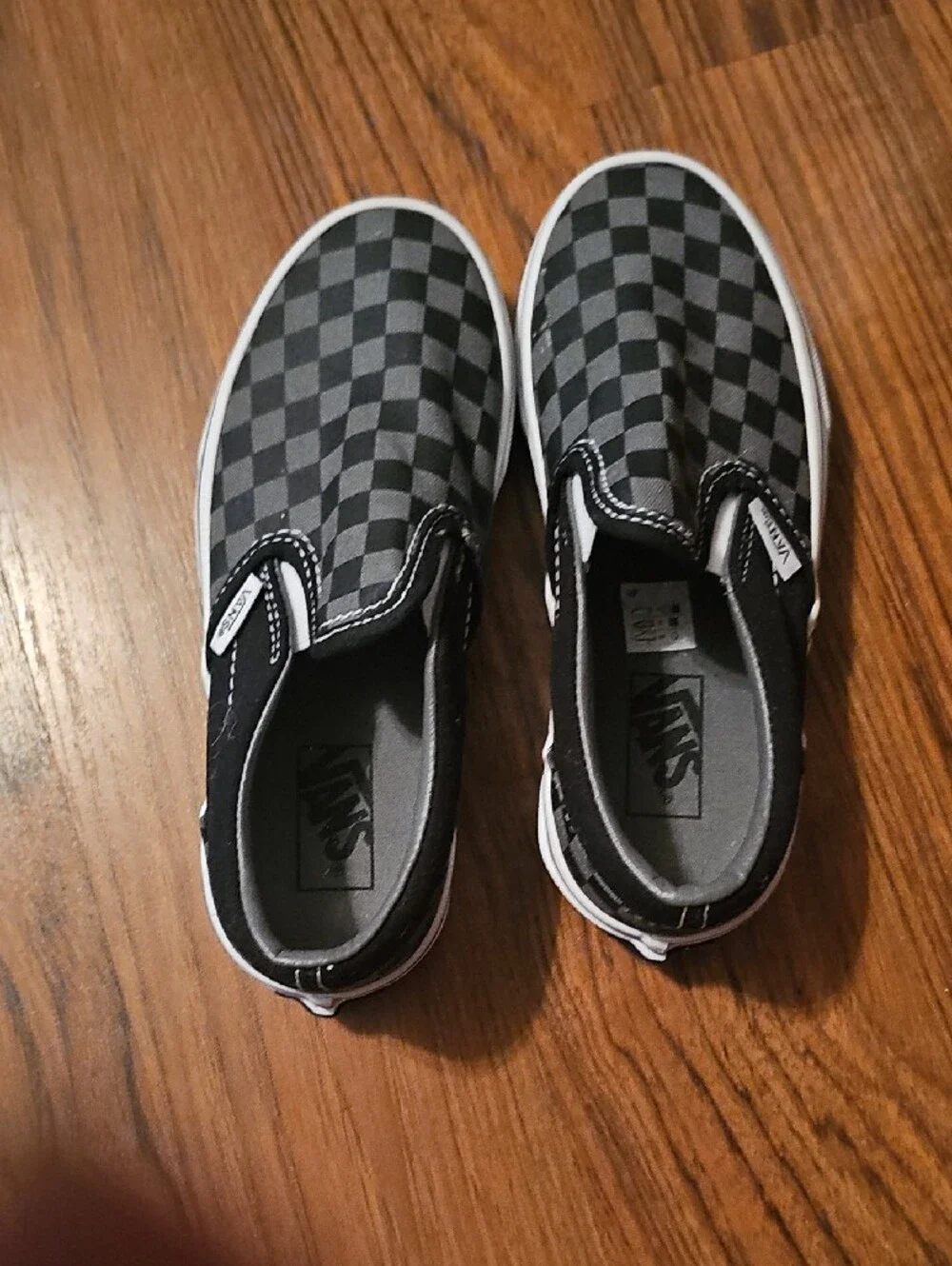 Vans Kids Slip-On Checkerboard Sneakers - Black/White